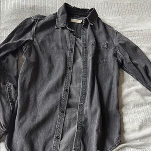All Saints Gray/Black Men’s Denim Shirt